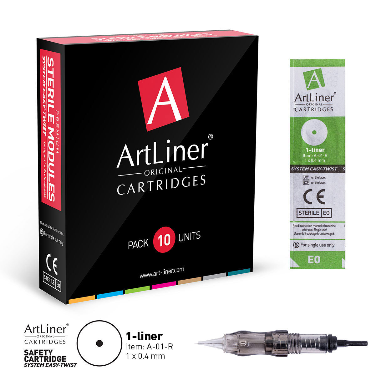 Cartouches d'aiguilles ROUND 1-liner (0,4 mm) ArtLiner®