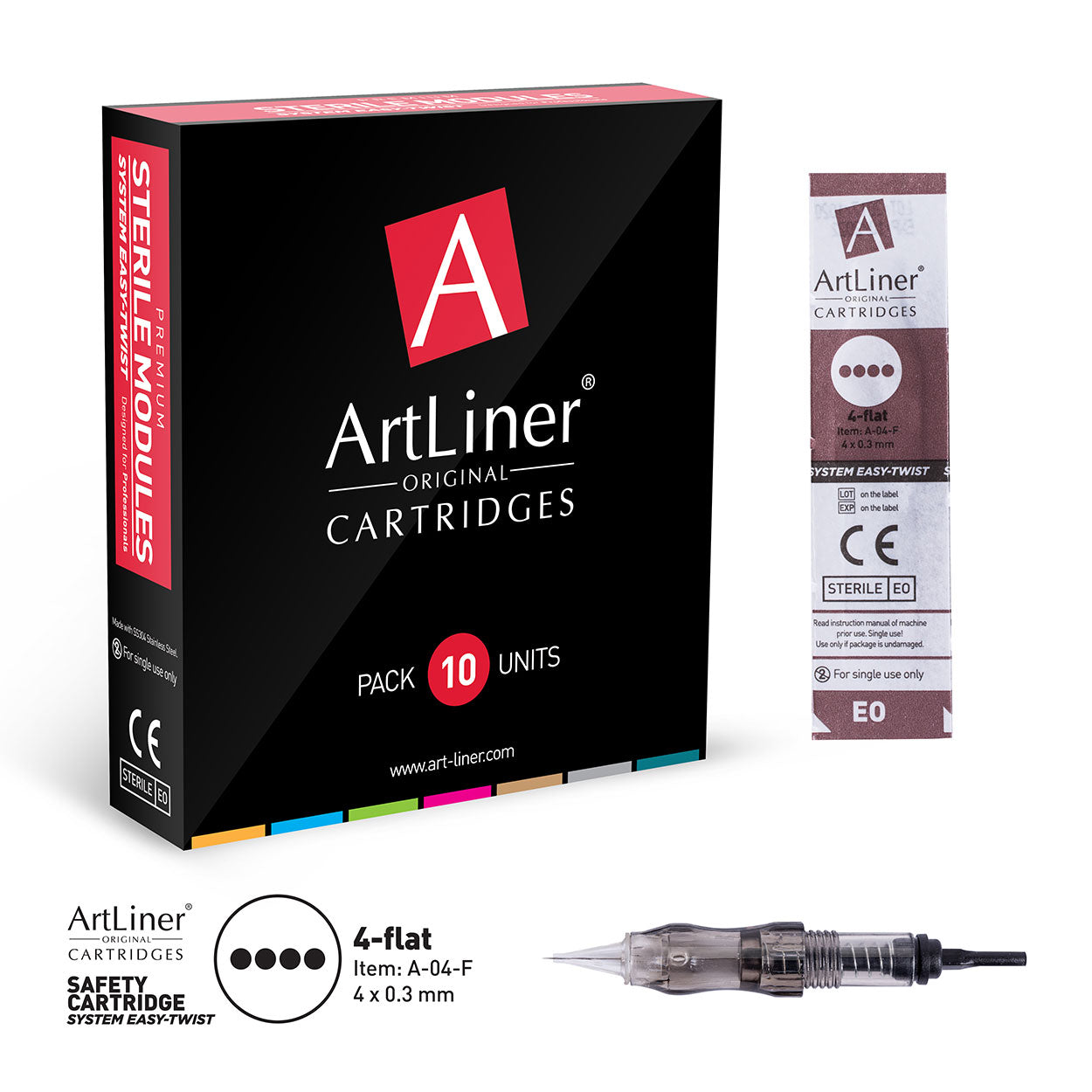 Cartouches d'aiguilles 4-FLAT (0,3 mm) ArtLiner®