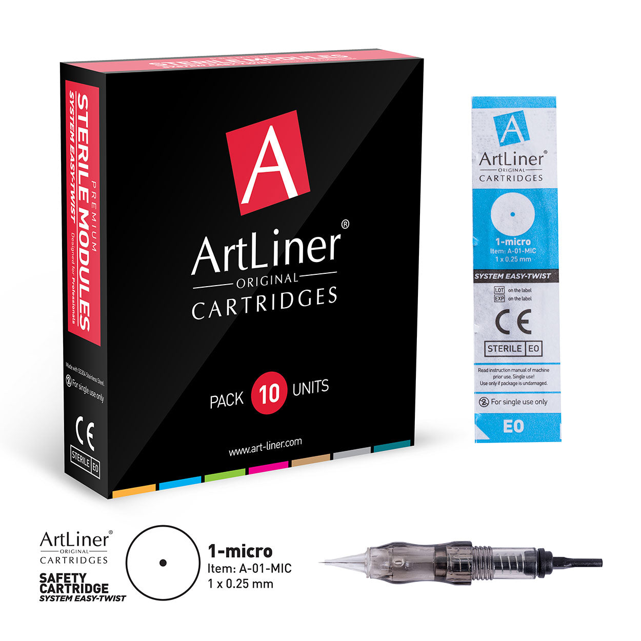 Cartouches d'aiguilles 1 MICRO (0,25 mm) ArtLiner®